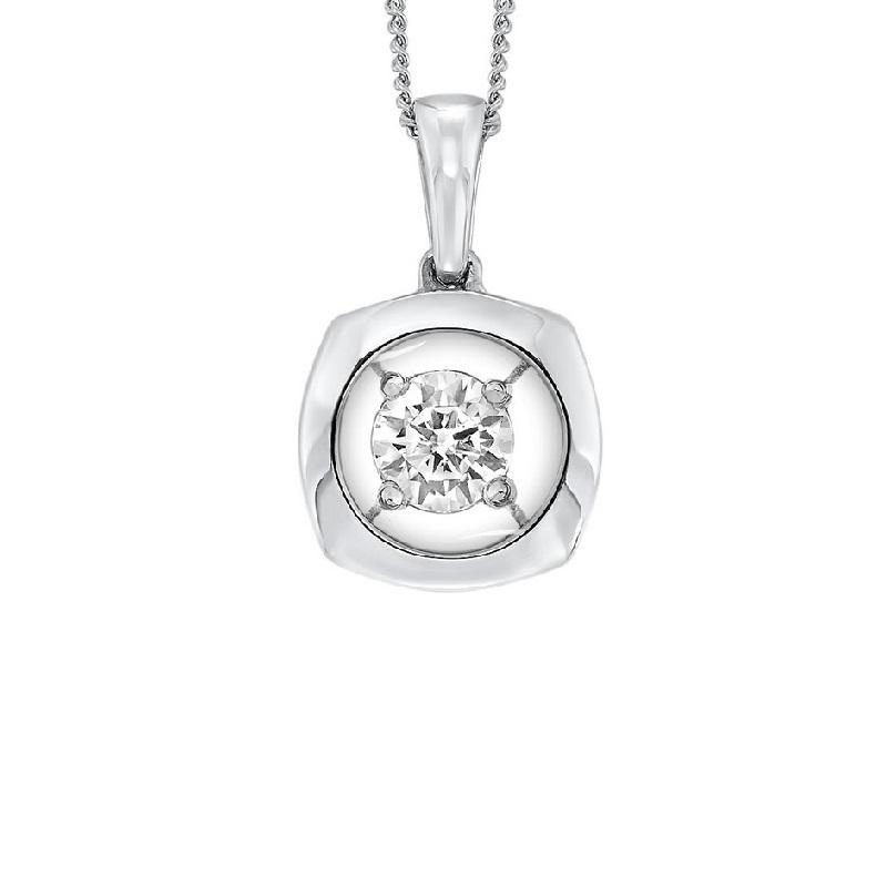 10K White Gold Diamond Pendant 1/7 ct