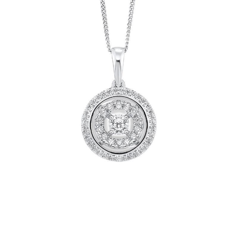 14K White Gold Diamond Pendant 1/4 ct