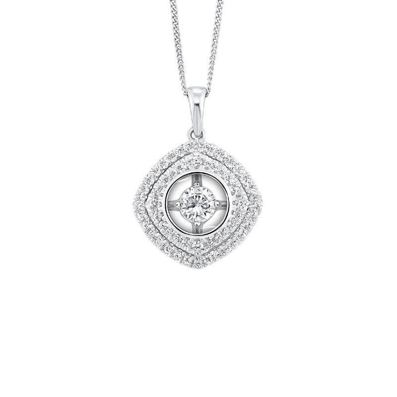 14K White Gold Diamond Pendant 1/4 ct