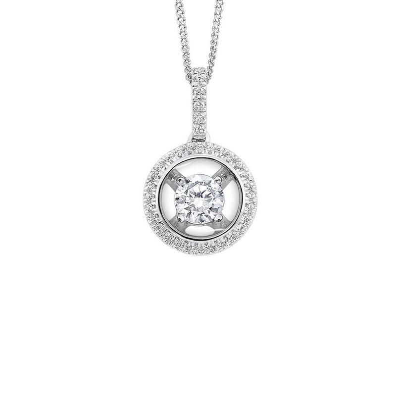 14K White Gold Diamond Pendant 1/3 ct