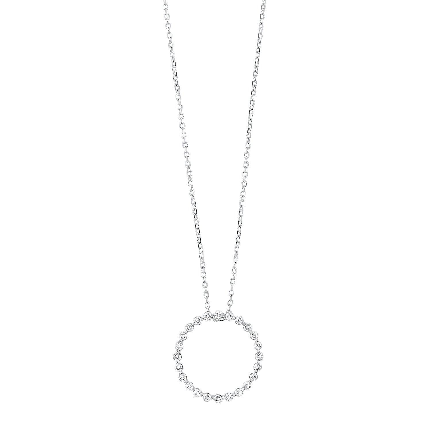 Round Shape 14K Single Prong Pendant