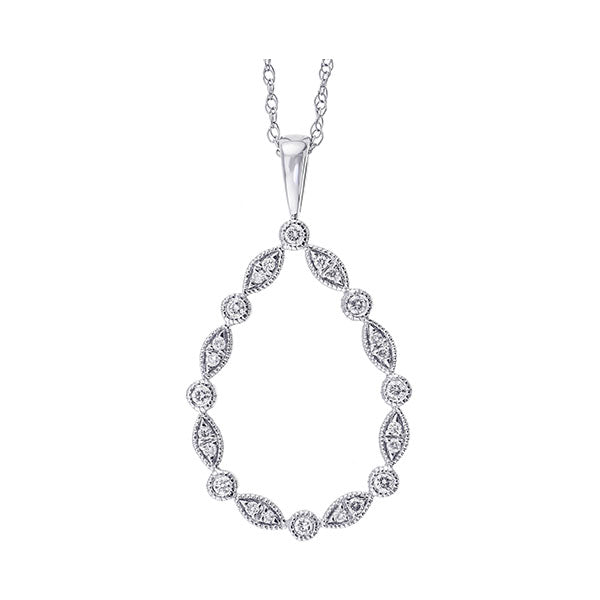 14Kt White Gold Diamond (1/8Ctw) Pendant