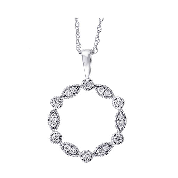 14Kt White Gold Diamond (1/8Ctw) Pendant