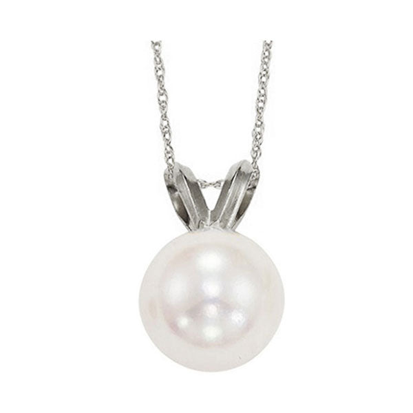 14Kt White Gold Pearl (1/2 Ctw) Pendant