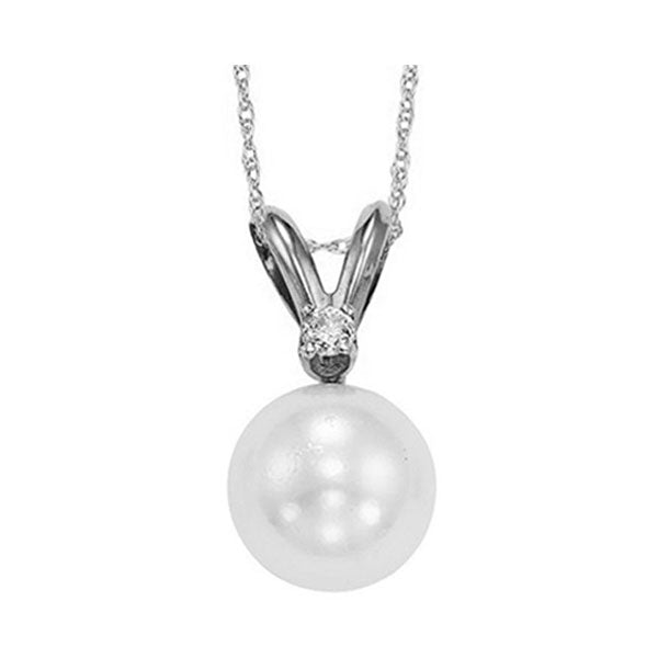 14Kt White Gold Pearl (1/2 Ctw) Pendant