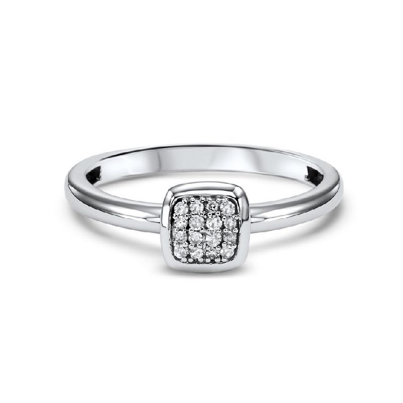 10K White Gold Diamond Stackable Ring - 1/10 ct.