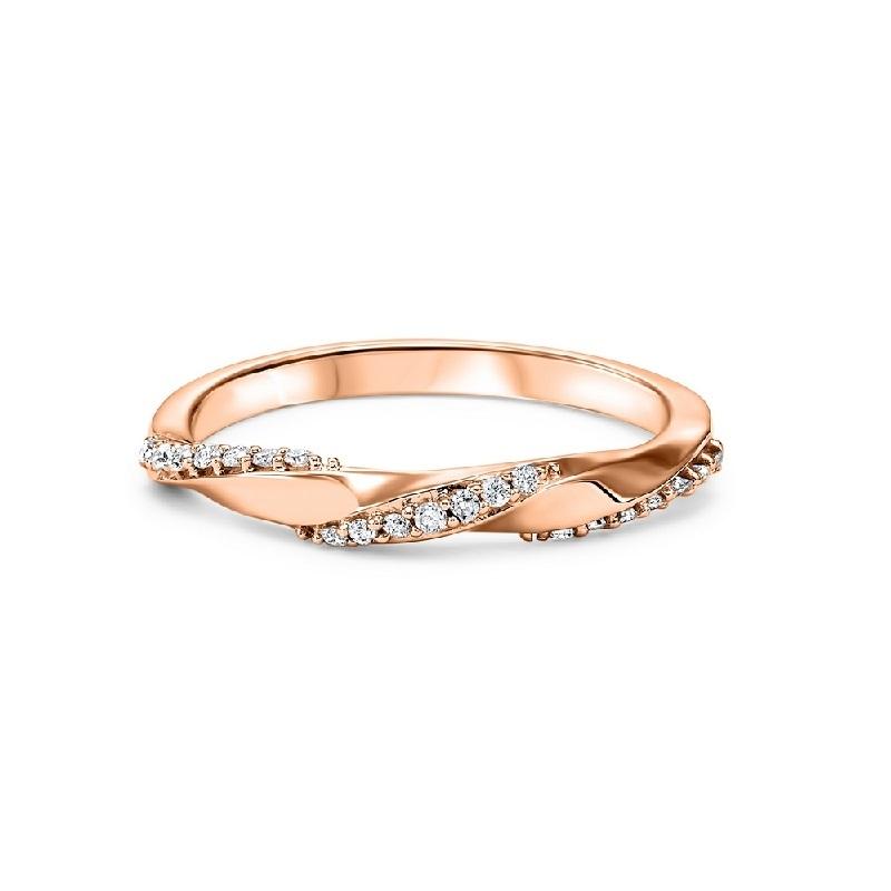 14K Rose Gold Diamond Mixable Ring 1/8 ct