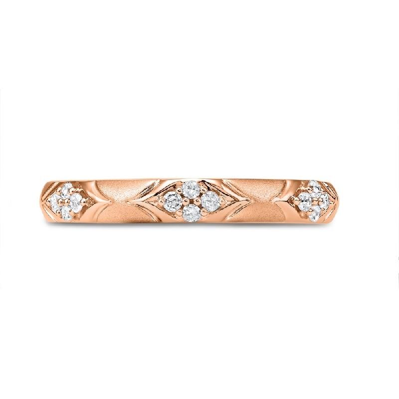 10K Rose Gold Diamond Ring - 1/8 ct.