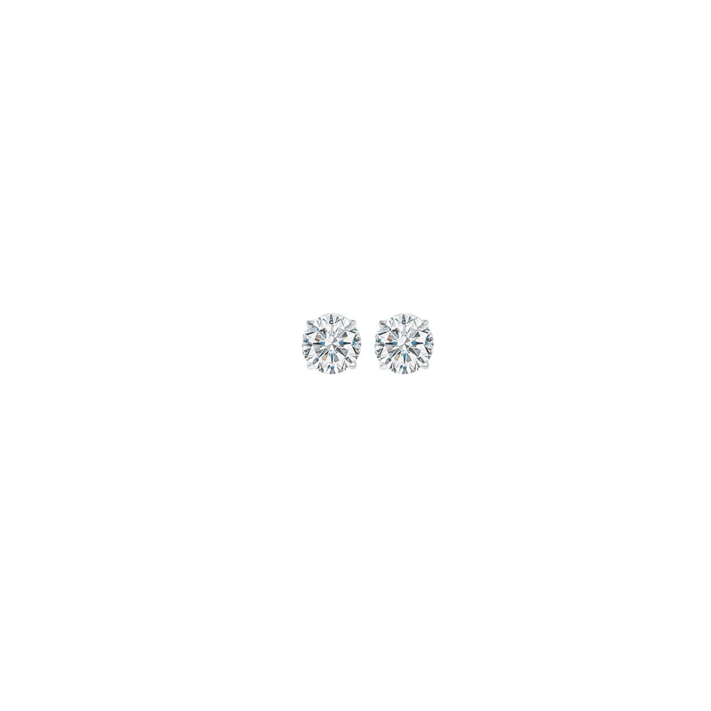 14Kt White Gold Diamond (1/20 Ctw) Earring