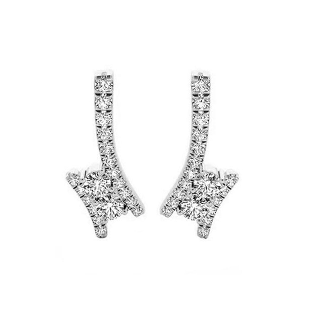 14Kt White Gold Diamond (5/8Ctw) Earring